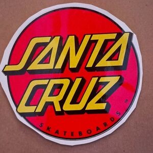 X-Large Original Red With Yellow  Santa Cruz Decal Stickers
